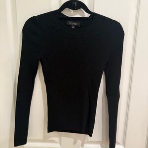 Intermix black sparkle knit cutout top, size S